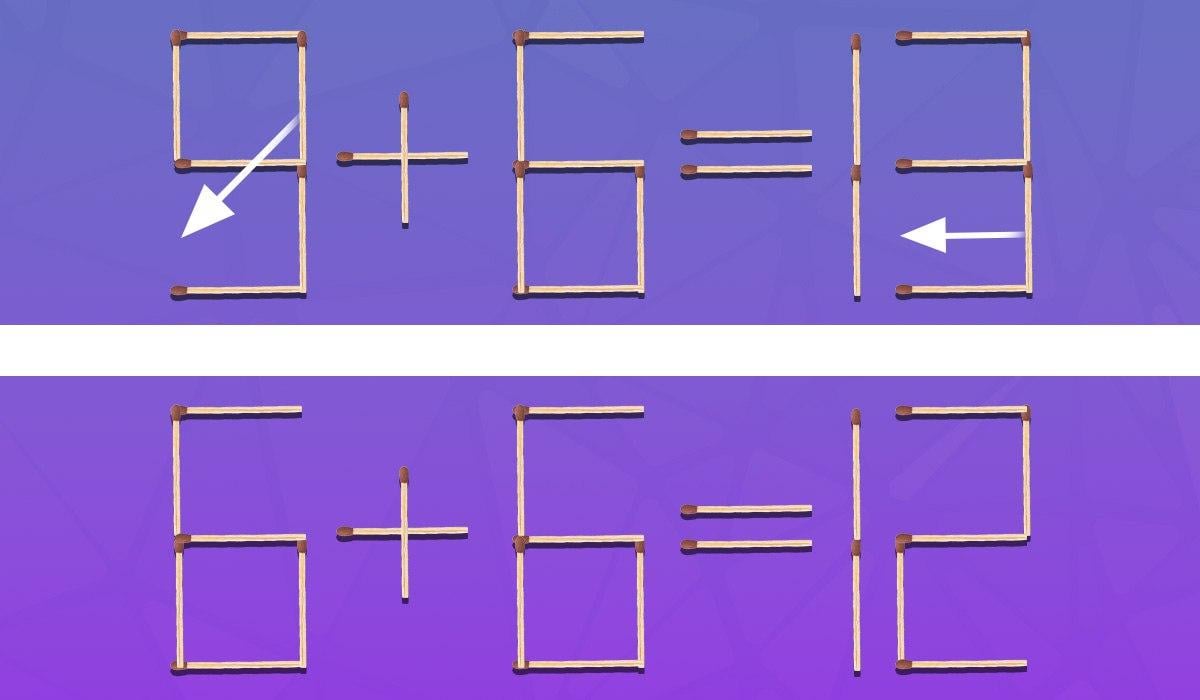 Um desafio para os génios: é preciso arrastar 2 fósforos para que a igdade seja correta