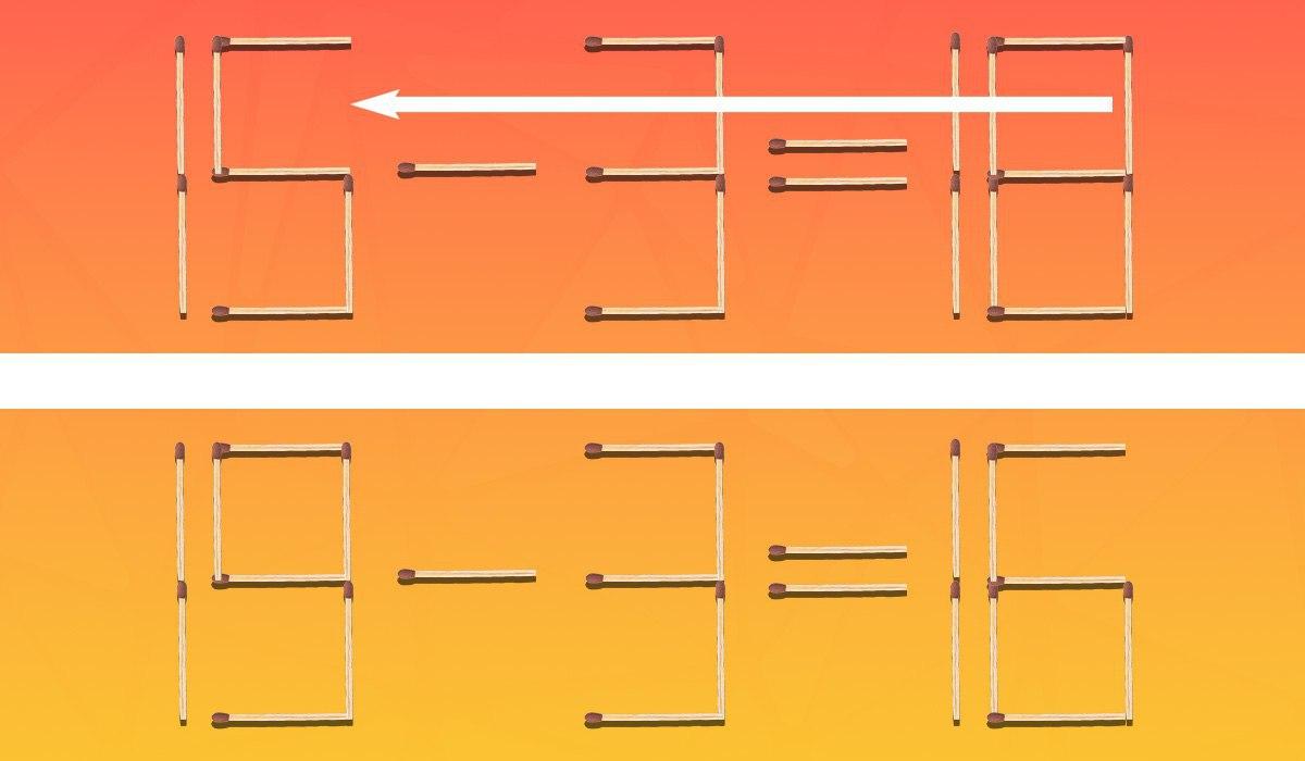 É necessário mover apenas 1 correspondência para que a igdade seja correta: um problema para génios