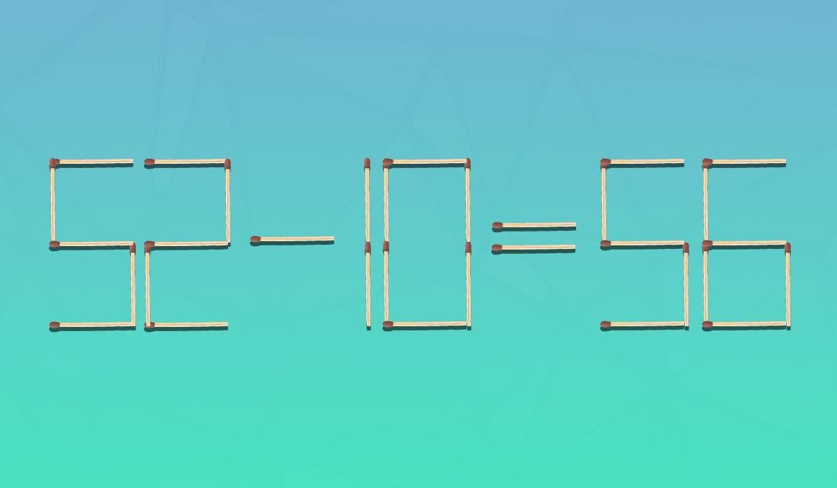 Uma adivinha muito difícil: basta mover 2 fósforos para que a igdade seja correta