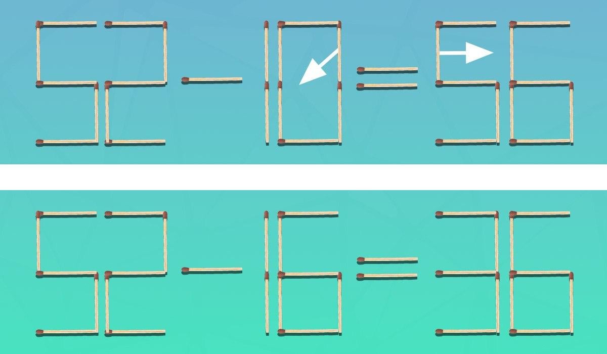 Um puzzle muito difícil: só é preciso mover 2 fósforos para que a igdade seja correta